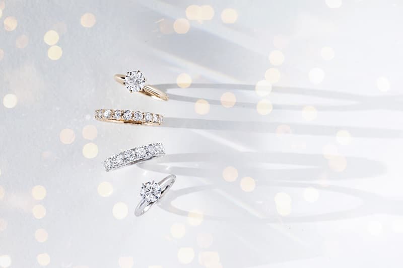 gold and silver diamond rings