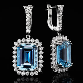 blue gemstone dangle earring