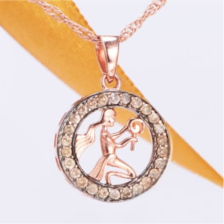 zodiac rose gold necklace 