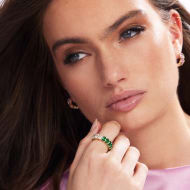 woman wearing Adina Eden jewelry 