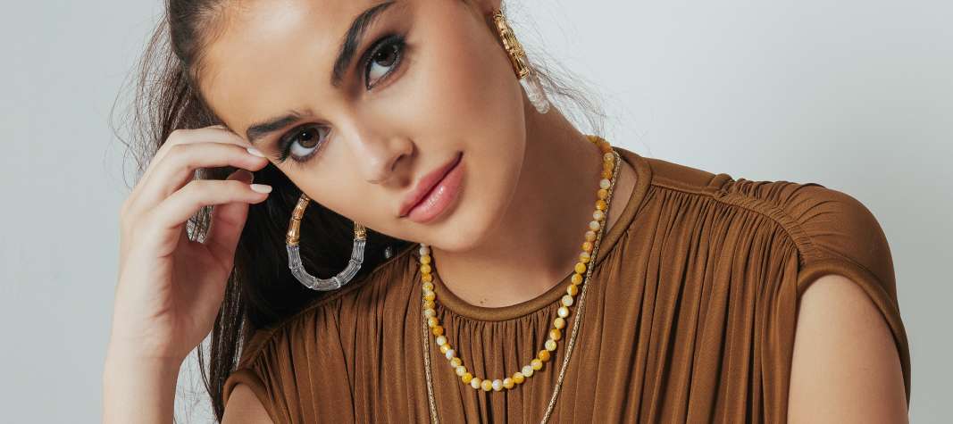 woman wearing boho jewelry