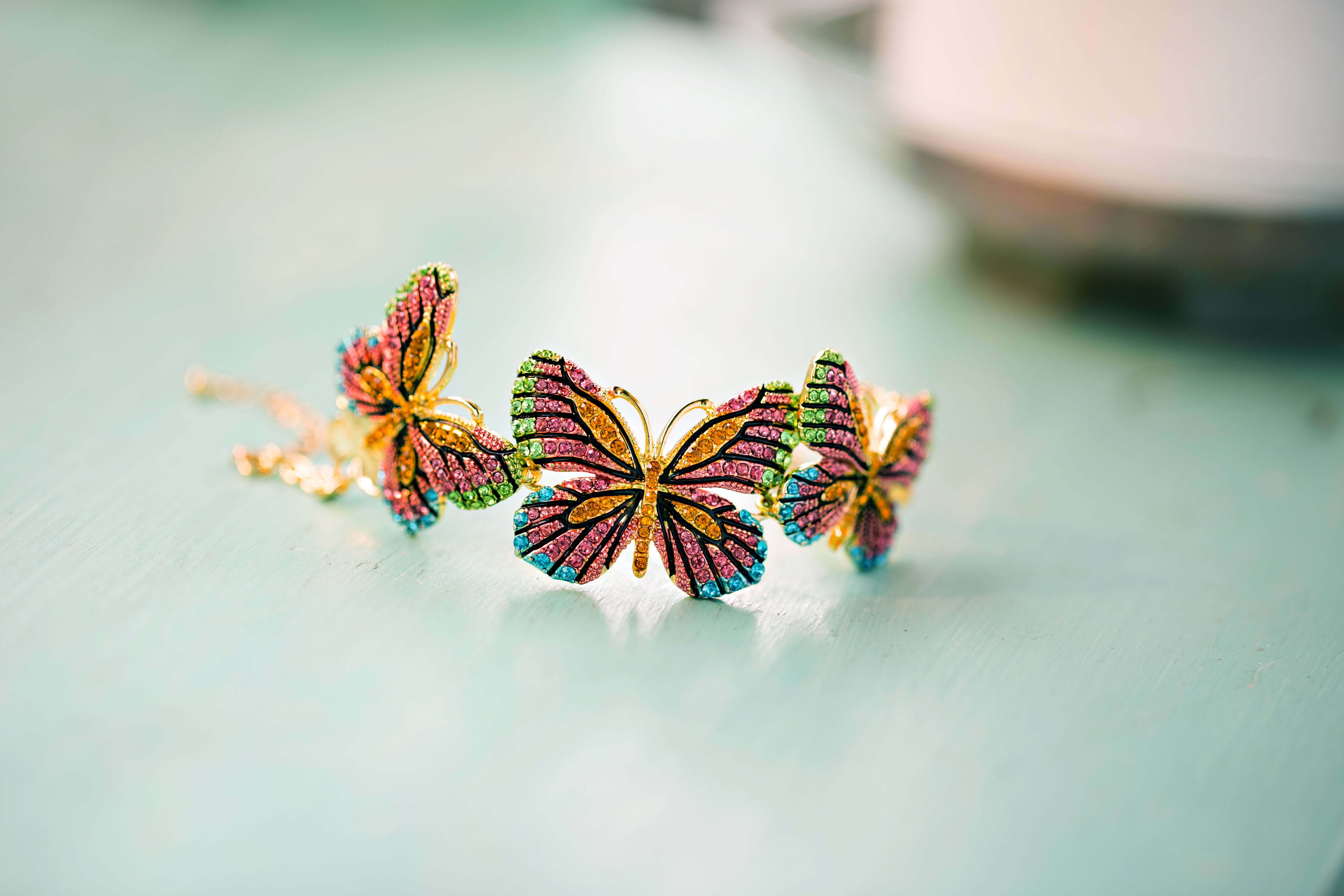 Butterfly motif statement bracelet