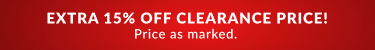 Extra 15% off clearance price. Price as marked