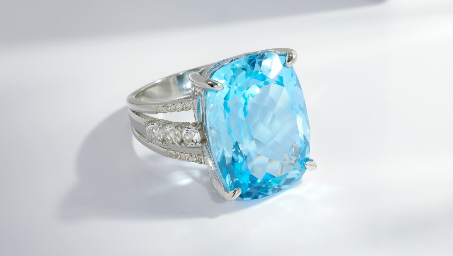Sky blue topaz cocktail ring
