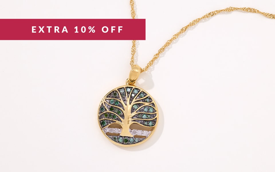 Diamond tree of life pendant