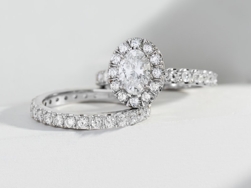 two prazana silver and diamond rings 