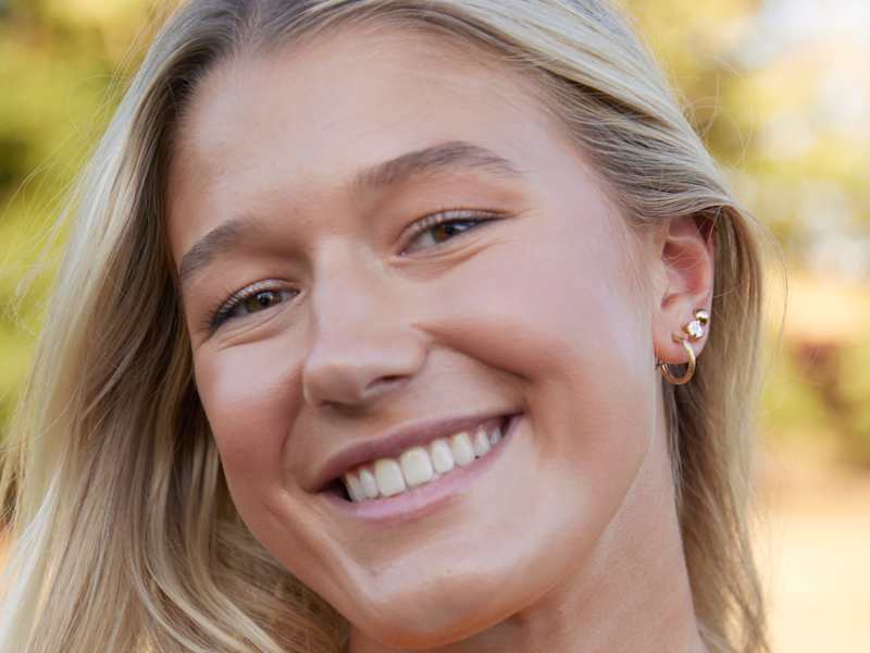 Yellow Gold Hoops, Gold Ball Necklace, Gold Stud 