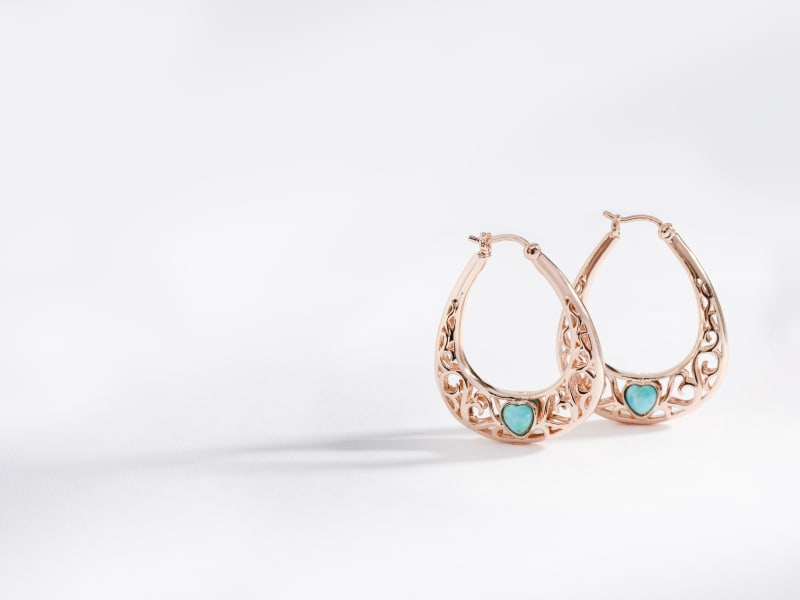 timna drop earrings with turquoise stones 