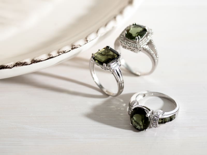 Moldavite Rings 