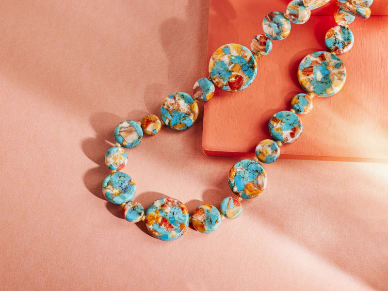 A chunky turquoise necklace 