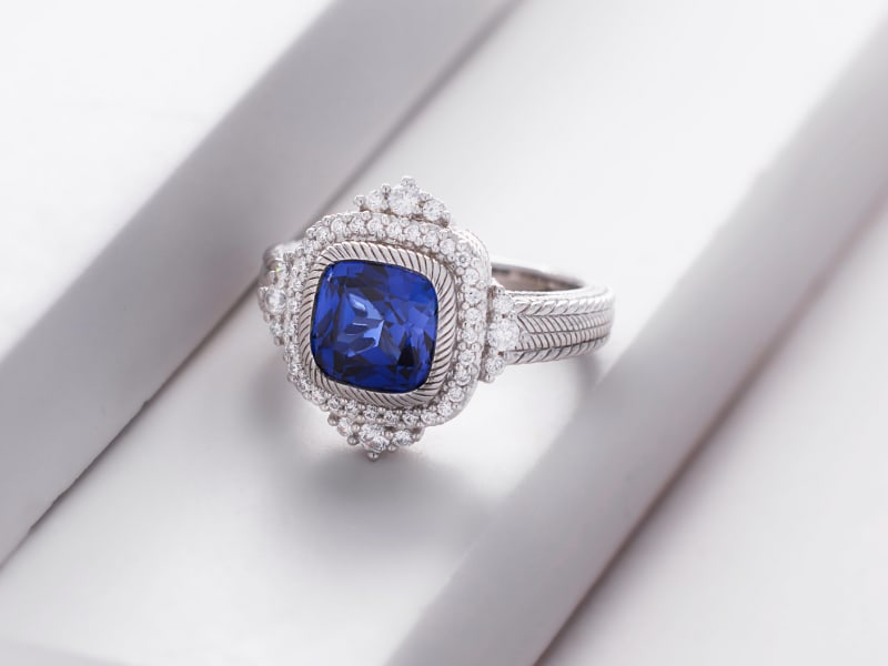 September Birthstone Blue Sapphire Ring 