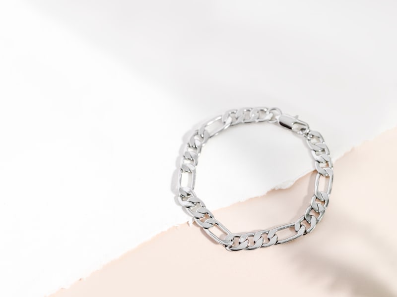 A silver chain bracelet 