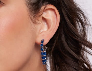 Color gemstone silver earrings 