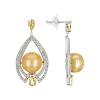 unique yellow pearl earrings 